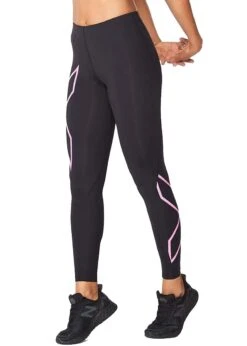 2XU Women's Compression Tights - Black / Pink -Best Swimming Equipment wa4173b blk flp 11 600x