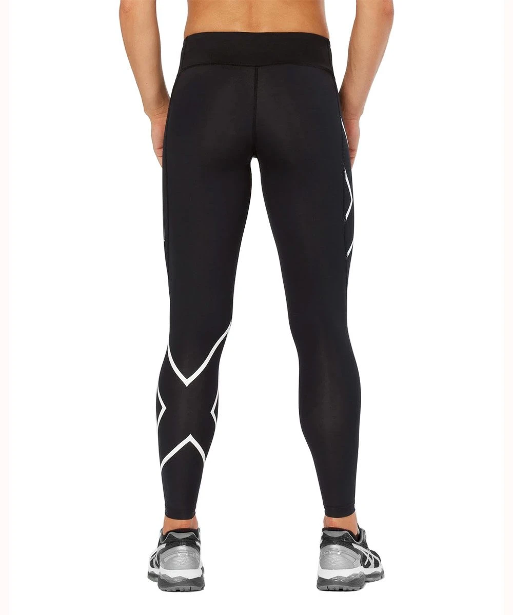 2XU Women's Bonded Mid-Rise Tights - Black/Galaxy White 6 2XU Women's Bonded Mid-Rise Tights - Black/Galaxy White - Image 4
