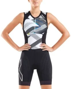 2XU Women's Compression Tri Singlet - Black/Chroma