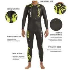Zoot Suit Men's Kona Tri Wetsuit - Yellow / Black 10 Zoot Suit Men's Kona Tri Wetsuit - Yellow / Black -Best Swimming Equipment z200701101 4