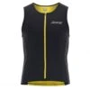 Zoot Suit Men's Performance FZ Tri Tank - Black / Yellow -Best Swimming Equipment zoot s16 z1606026 m performance fz tri tank black pure yellow front2